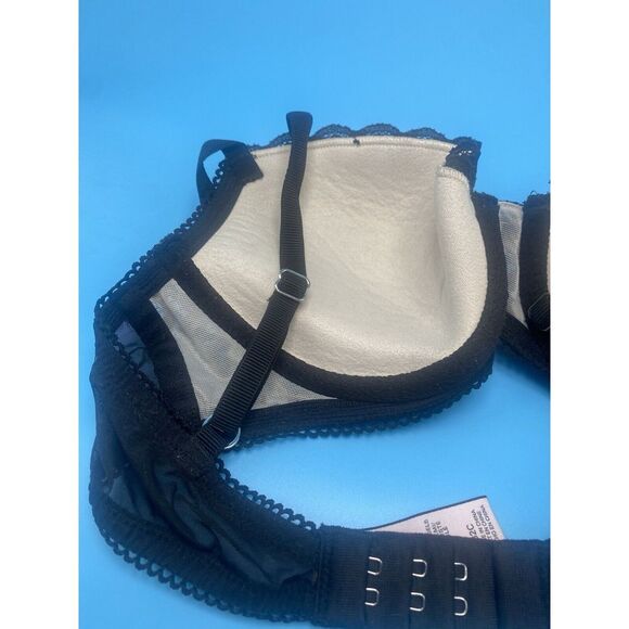 Victoria's Secret Dream Angels Lined Demi Bra Size 32C Black Lace - Picture 9 of 14